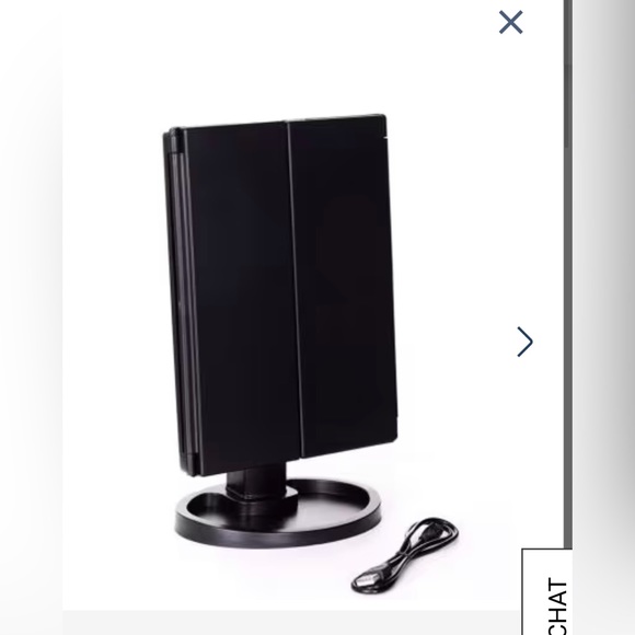 Tri-fold Makeup Mirror by Idea works, new in box, black - Picture 6 of 8